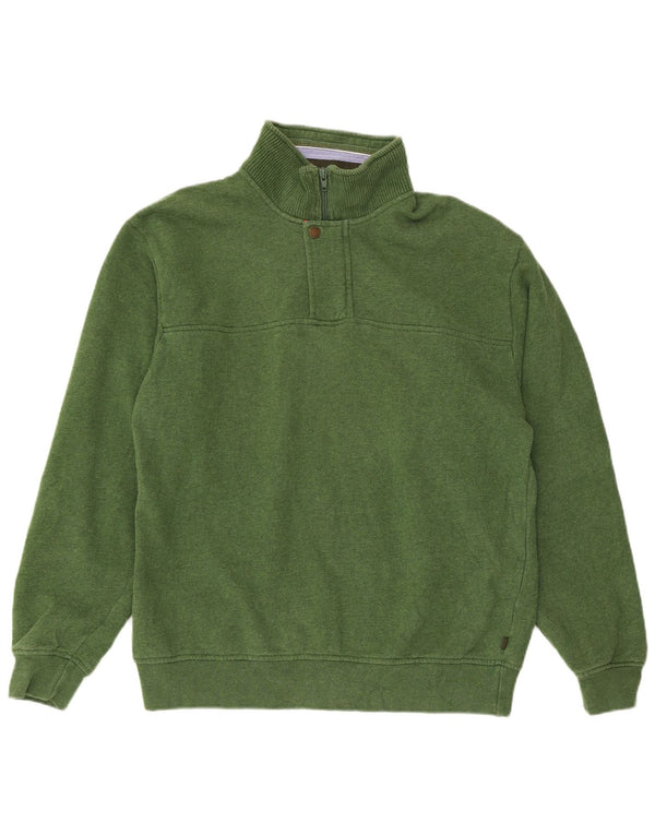 Orvis Sweat-shirt à fermeture éclair 1/4 pour homme, coupe régulière, en coton vert moyen