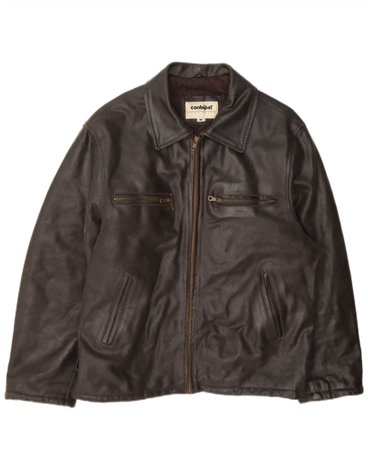 Conbipel Veste en cuir pour homme UK 38 Marron moyen