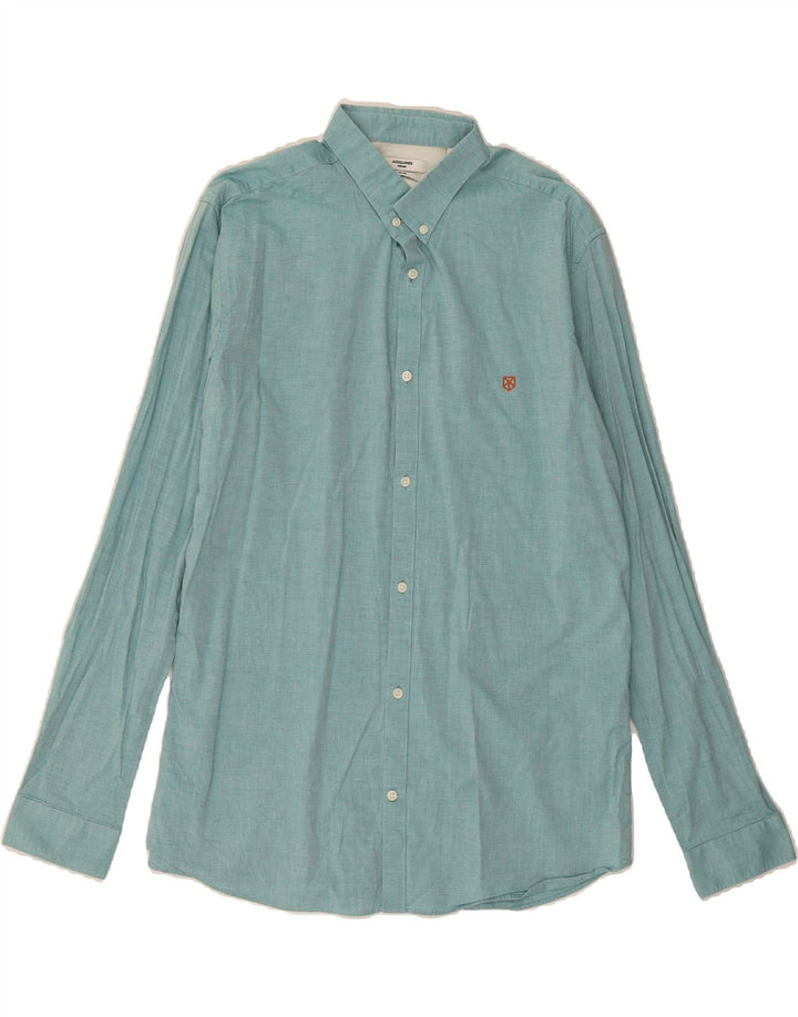 JACK & JONES Mens Slim Shirt XL Blue Cotton Vintage Jack & Jones and Second-Hand Jack & Jones from Messina Hembry 