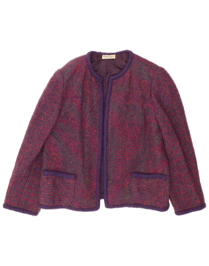 veste blazer femme vintage UK 18 XL Purple Check Wool