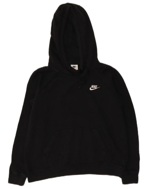 Nike Femme Crop Oversize Sweat à capuche UK 14 Moyen Noir Coton