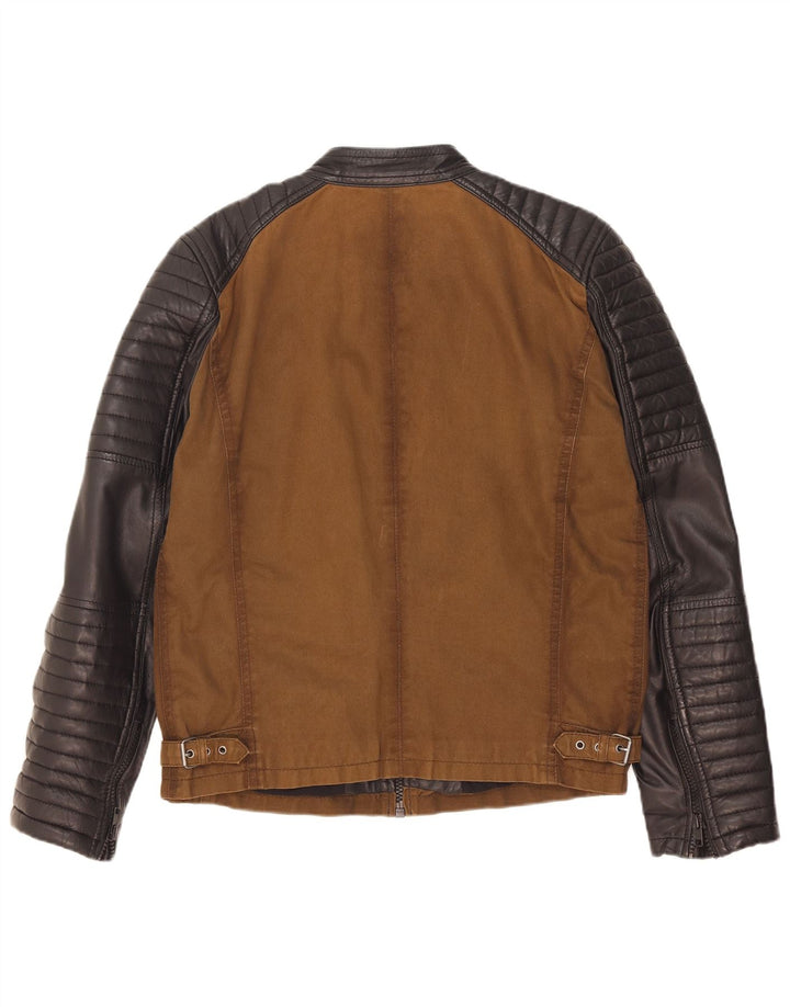 Freaky Nation Veste Racer pour Homme UK 38 Marron Moyen Colorblock