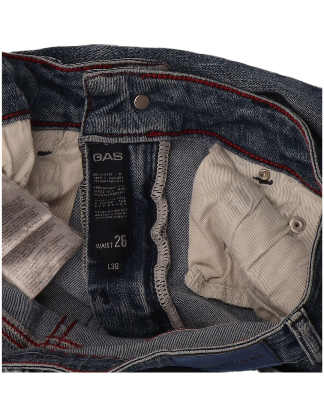 Gas Jean Slim Femme W26 L30 Bleu Coton