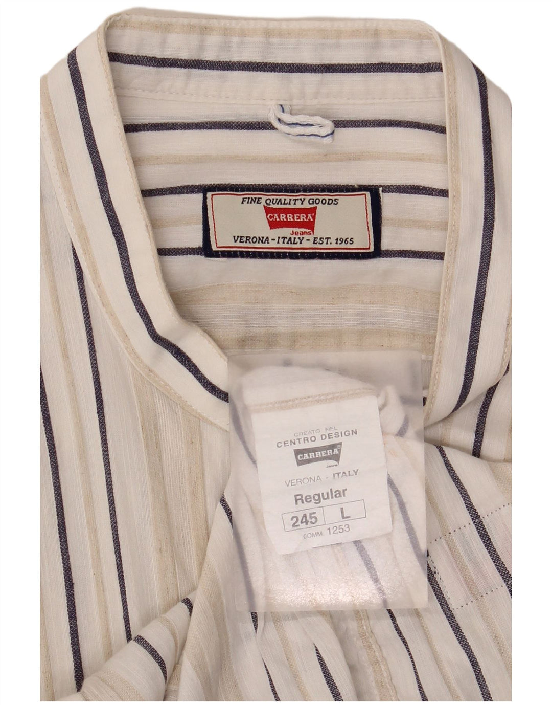 Carrera Chemise Regular Fit Grand Lin Rayé Blanc