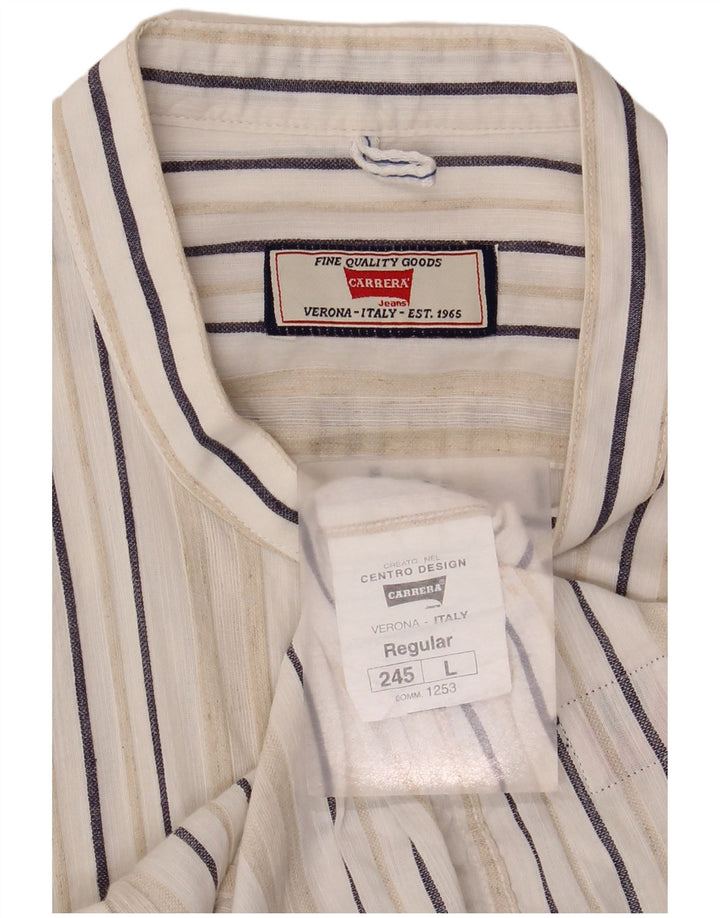 Carrera Chemise Regular Fit Grand Lin Rayé Blanc