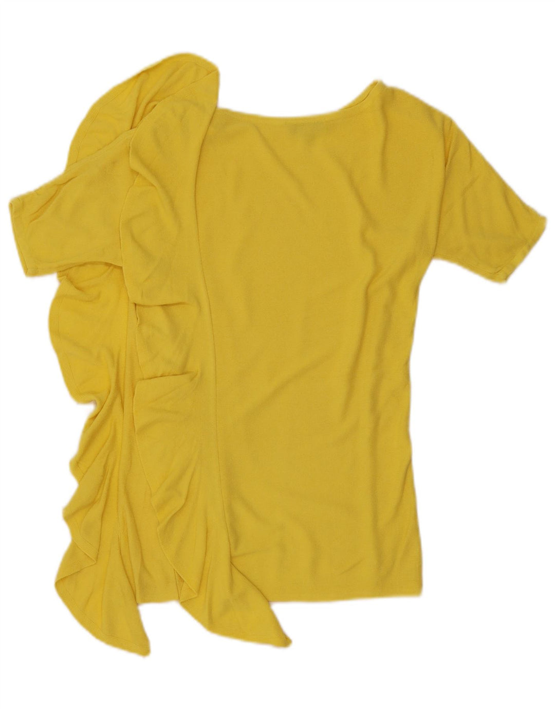 Laura Ashley Chemisier à volants sur le devant pour femme UK 10 Petite rayonne jaune