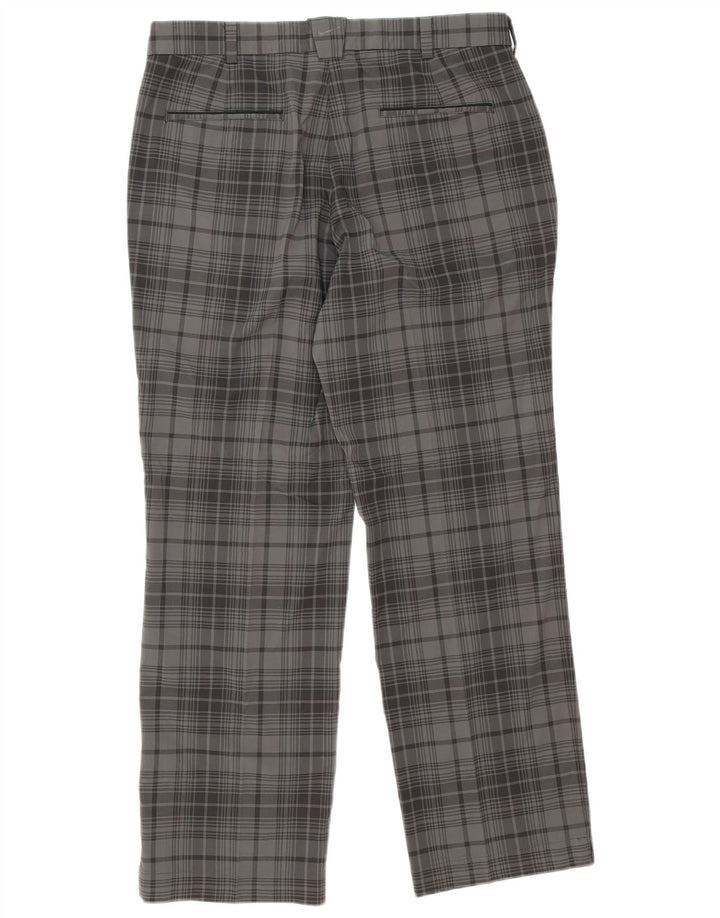 Nike Pantalon chino droit Dri Fit W34 L31 Gris à carreaux en polyester pour homme