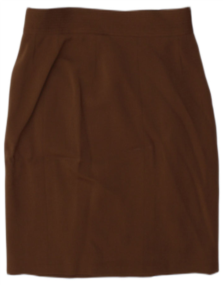 jupe portefeuille femme vintage US 8 Medium W25 laine brune