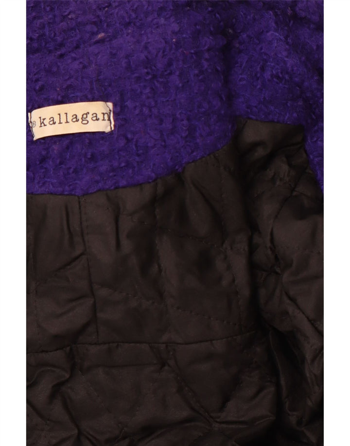 vintage Femme Double Breasted Coat UK 12 Moyen Violet