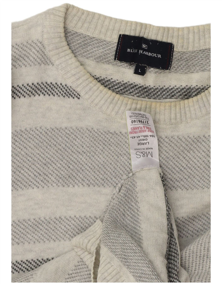 Marks & Spencer Pull à col rond bleu Harbour pour homme, grand gris