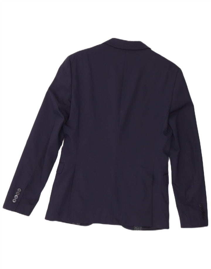 Zara Veste Blazer 2 Boutons Homme EU 46 Petit Bleu Marine