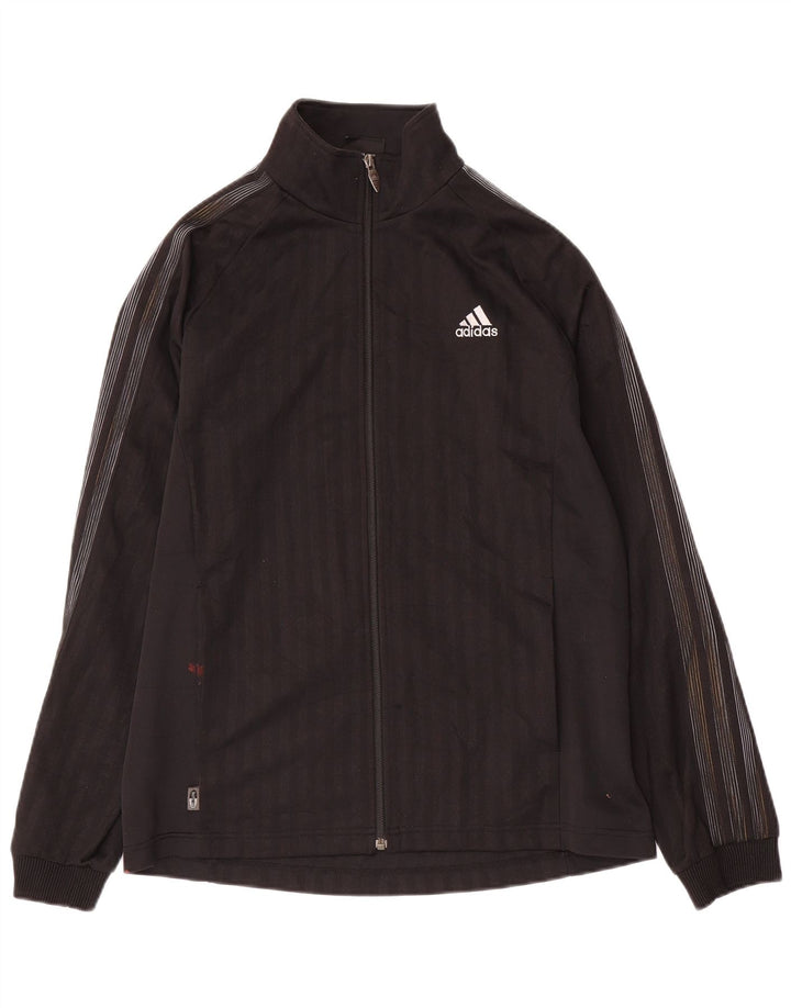 ADIDAS Veste de survêtement pour homme UK 38/40 Medium Noir Rayé