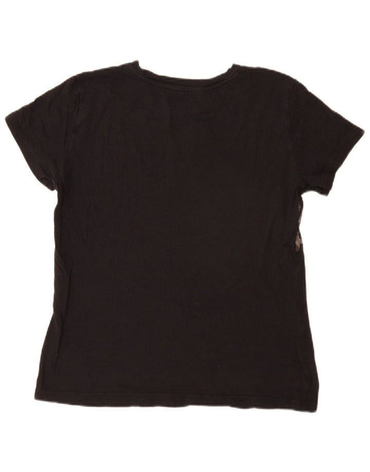 Armani Exchange T-shirt graphique pour femme UK 14 Noir moyen