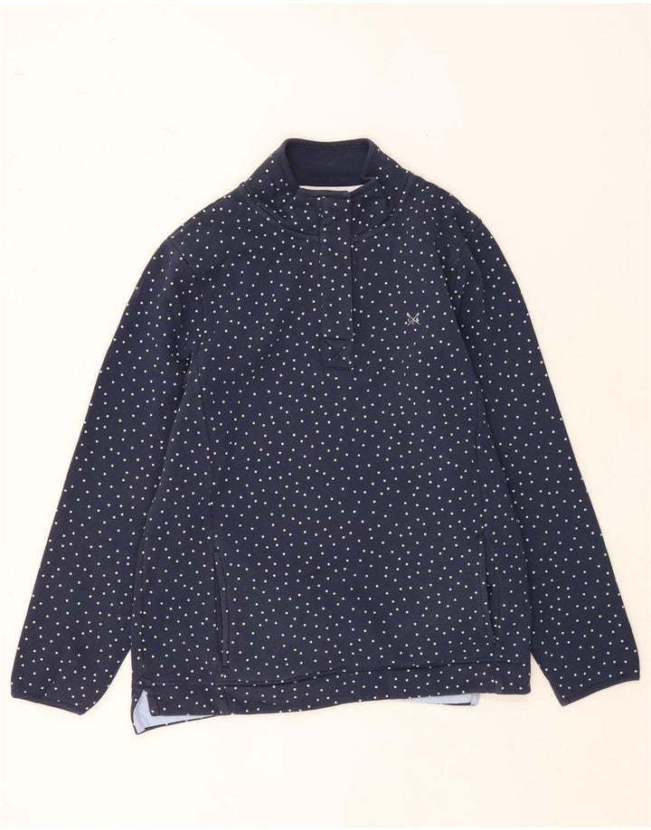 Crew Clothing Sweat-shirt pour femme UK 14 Large Bleu marine à pois