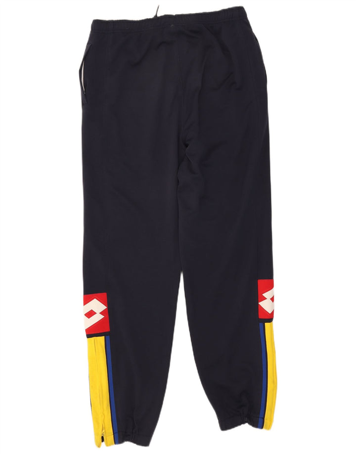 Lotto Survêtement complet graphique pour hommes, grand, bleu marine, polyester color block