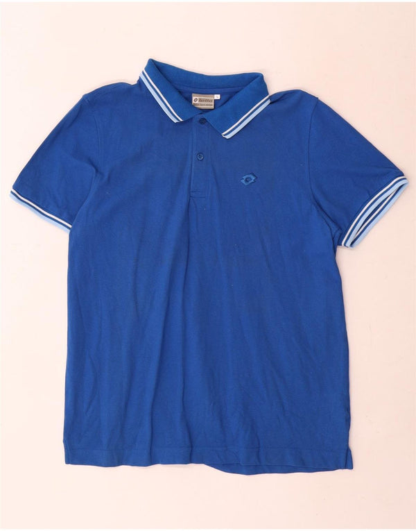 Lotto Polo Homme Large Bleu Rayé Coton