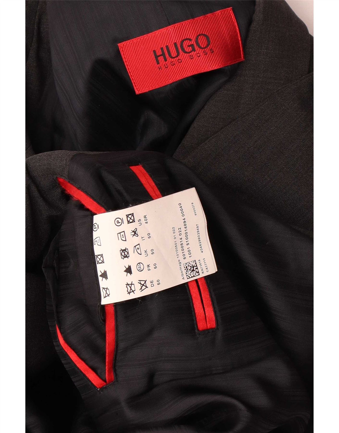 Hugo Boss Veste blazer à 3 boutons pour homme UK 50 Grande laine noire