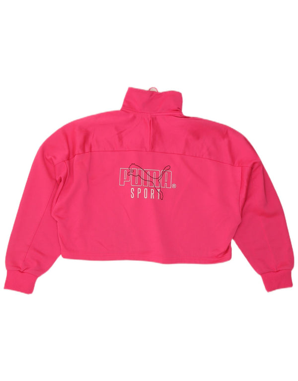 Puma Sweat-shirt surdimensionné à col zippé pour femme UK 14 Rose moyen