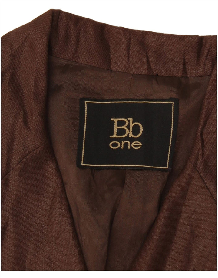 vintage Femme 3 Bouton Blazer Veste UK 10 Petit Brun