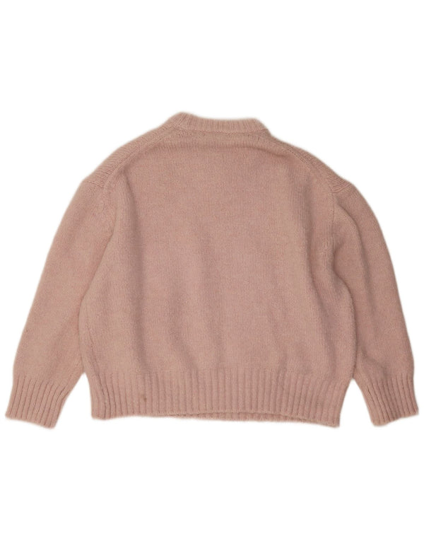 Zara Pull court surdimensionné à col rond pour femme UK 16 Large Rose