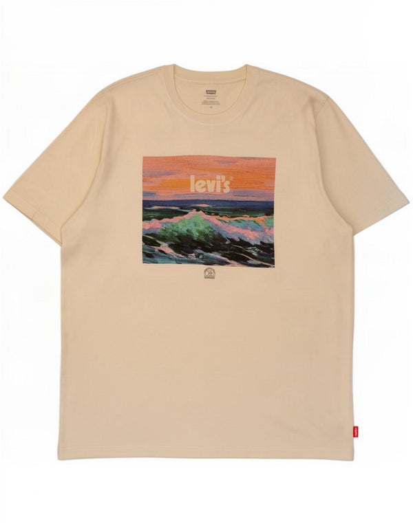 Levi's T-shirt graphique décontracté pour hommes, grand coton blanc