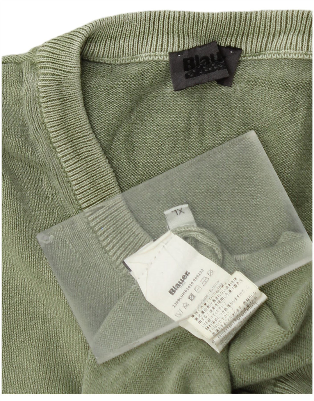 Blauer Pull col rond pour homme XL en coton vert
