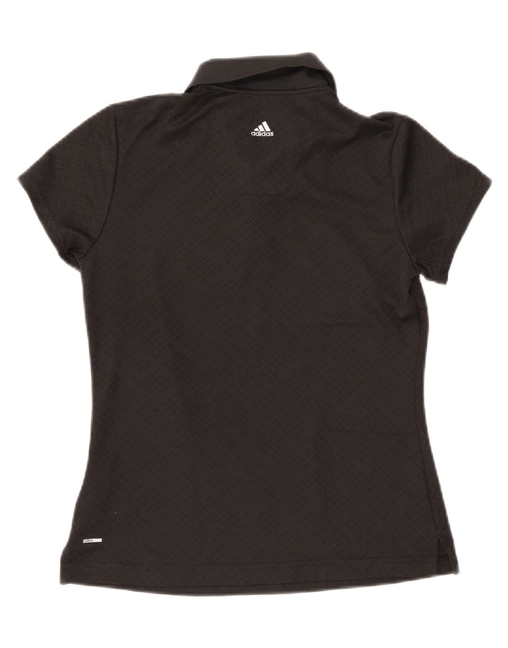 ADIDAS Polo Climacool Femme UK 10 Petit Polyester Géométrique Noir