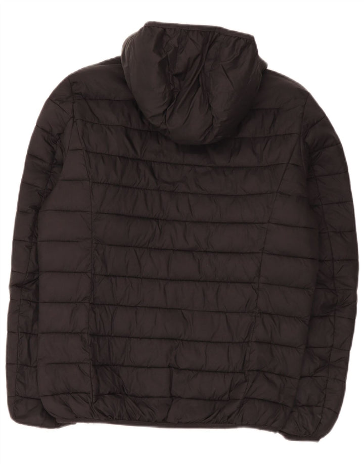 Kappa Veste rembourrée à capuche pour femme UK 16 Large Noir Polyamide