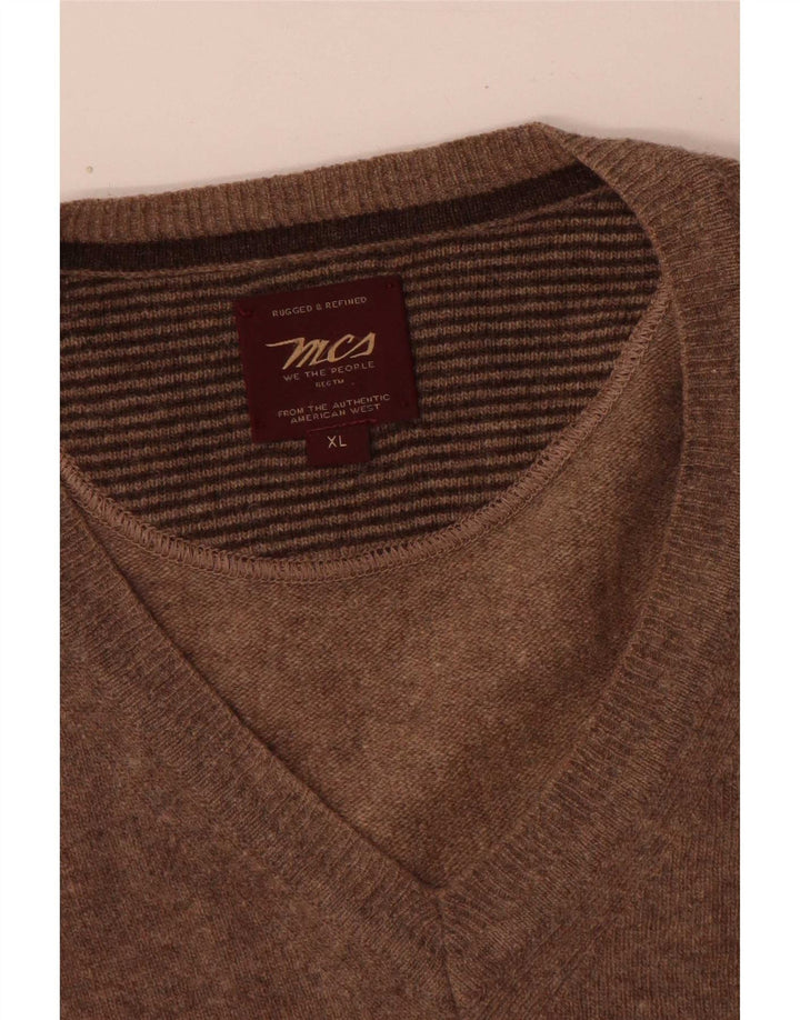Marlboro Classics Pull col V pour homme XL Marron