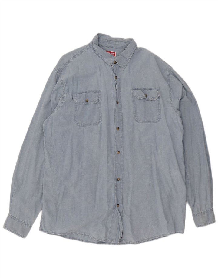 Wrangler Chemise Haute Homme XL Bleu Coton