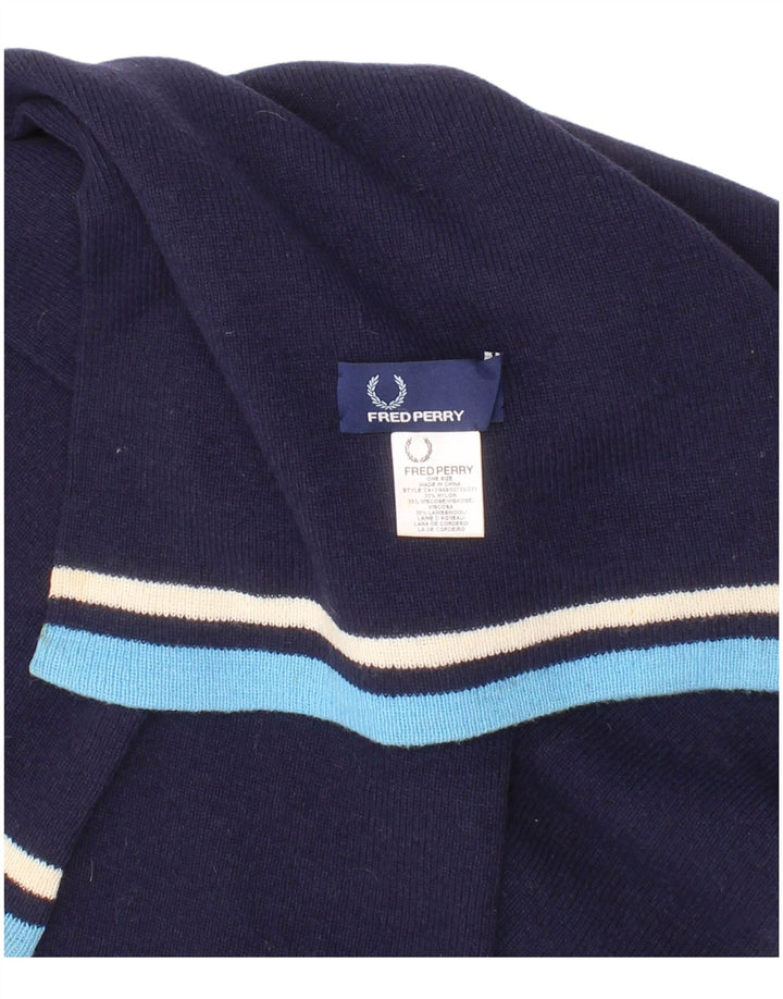 Fred Perry Écharpe rectangulaire pour homme Taille unique en nylon rayé bleu marine