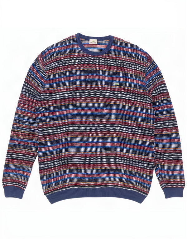 Lacoste Mens Crew Neck Jumper Pull Taille 7 2XL Multicolore Pinstripe