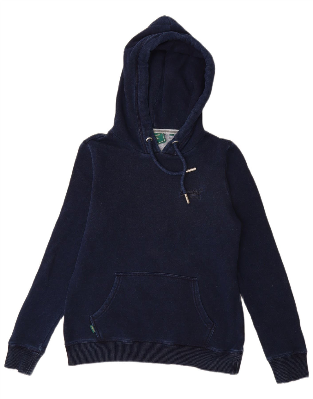 SUPERDRY Pull à capuche pour femme UK 8 Small Bleu marine Coton
