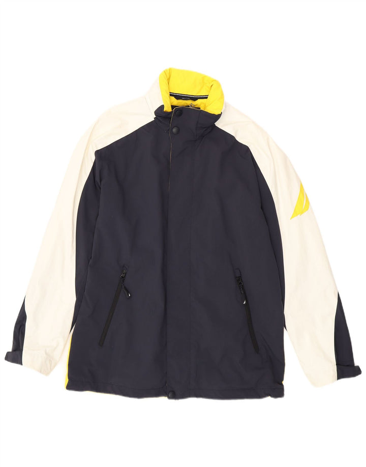 NAUTICA Veste coupe-vent graphique pour homme UK 38 Bleu marine moyen Colourblock