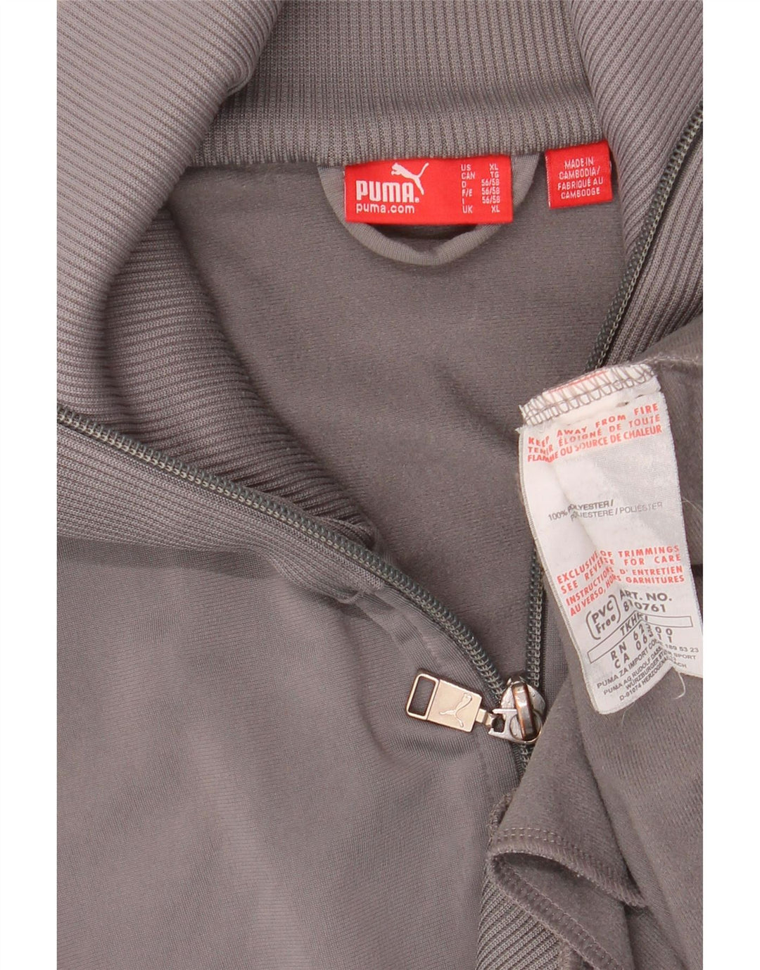 PUMA Veste de survêtement pour homme XL Gris Colorblock Polyester