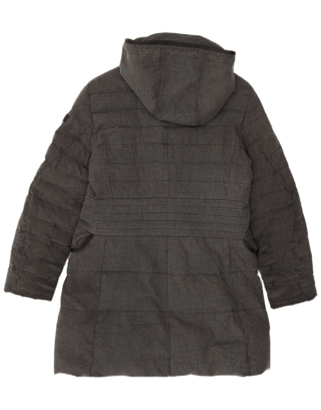 PEUTEREY Manteau matelassé à capuche IT 46 Large Gris Polyester Femme