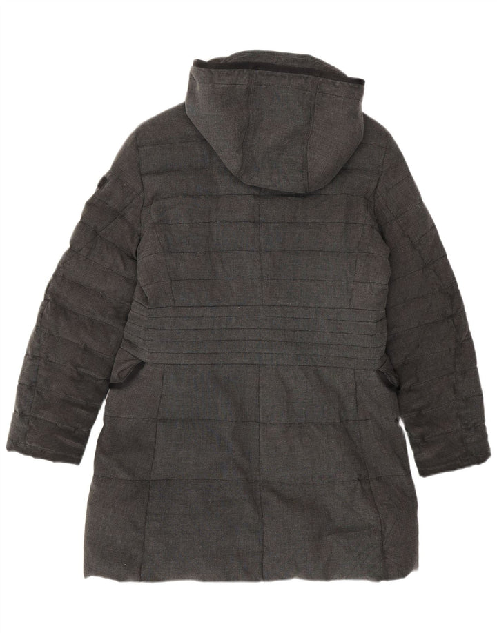 PEUTEREY Manteau matelassé à capuche IT 46 Large Gris Polyester Femme