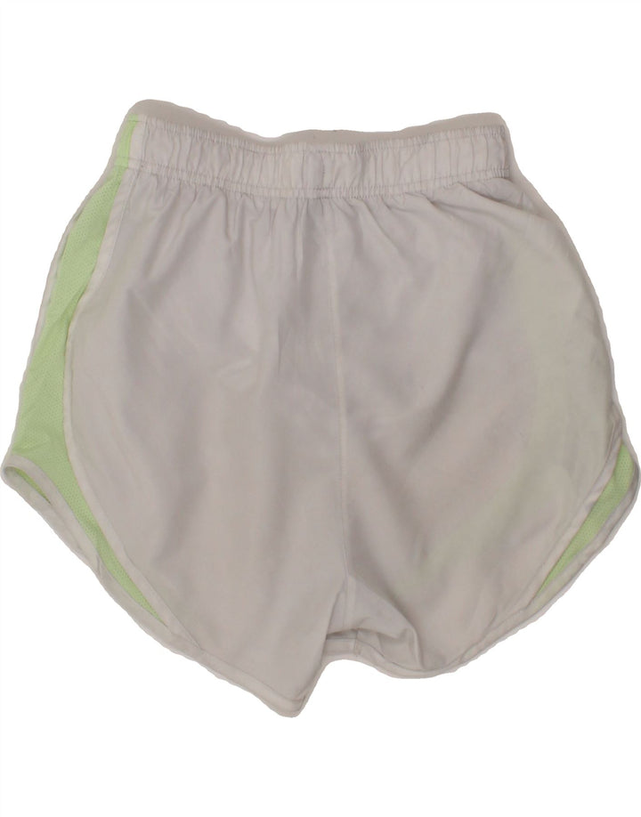 NIKE Womens Sport Shorts UK 4 XS White Colourblock Polyester Vintage Nike and Second-Hand Nike from Messina Hembry 