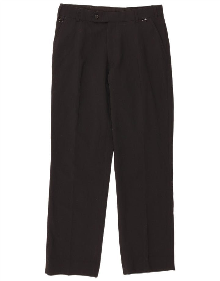 Marks & Spencer Pantalon de Costume Droit Femme W32 L31 Noir Polyester