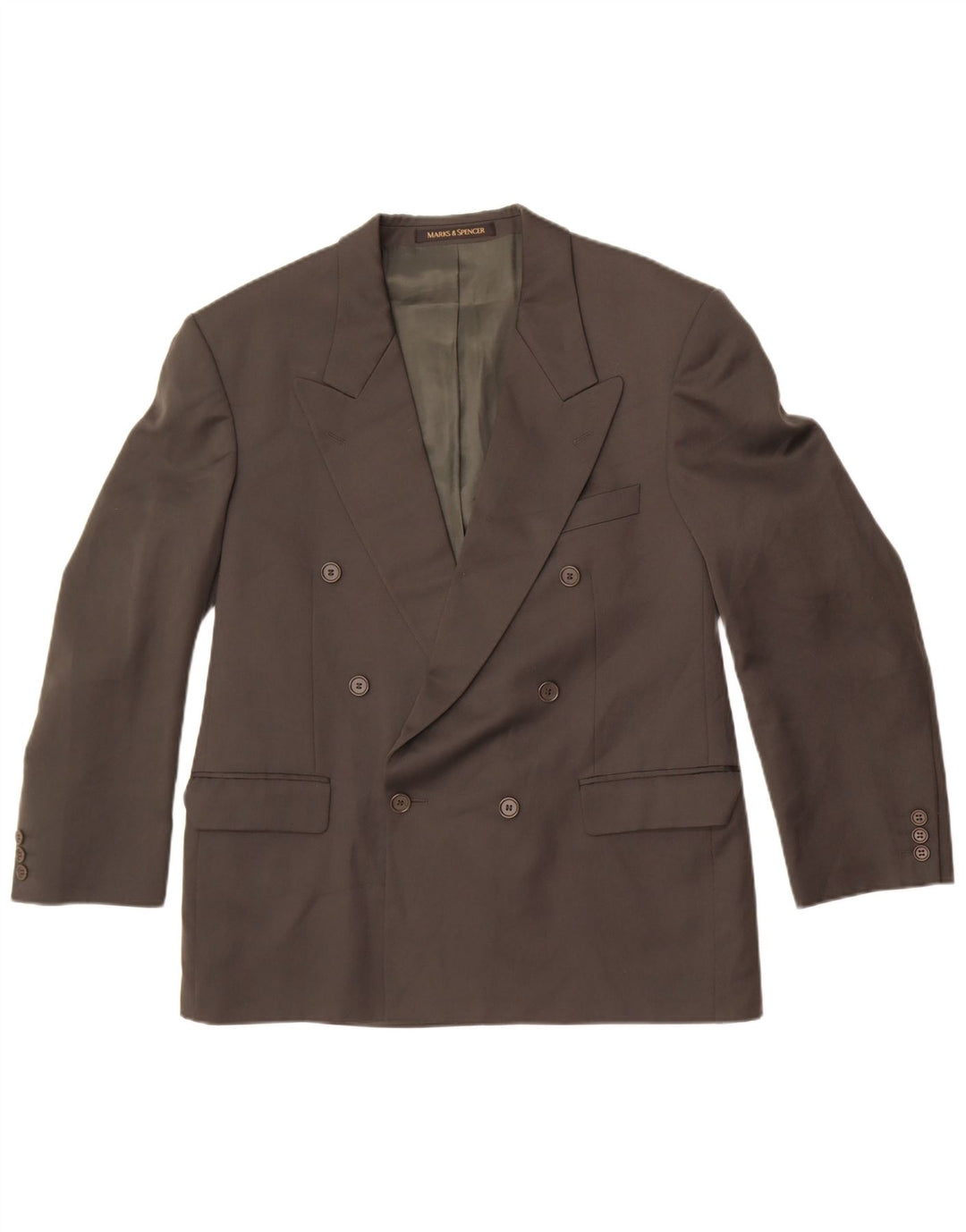 Marks & Spencer Veste blazer double boutonnage pour homme EU 50 Large Kaki