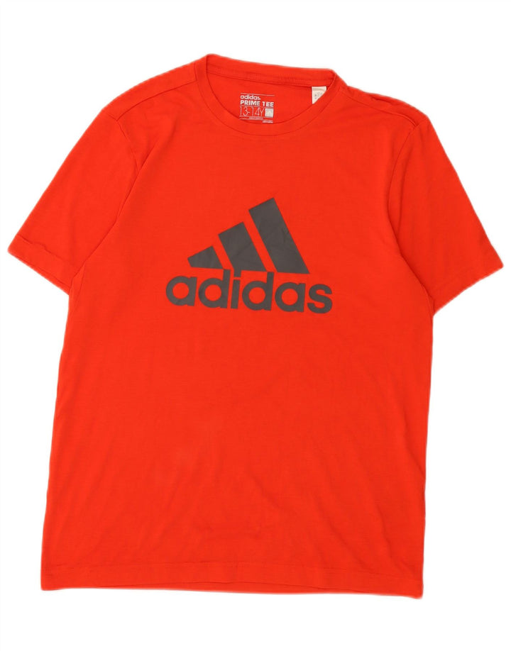 Adidas Garçon Climalite Graphic T-Shirt Top 13-14 ans Rouge Polyester