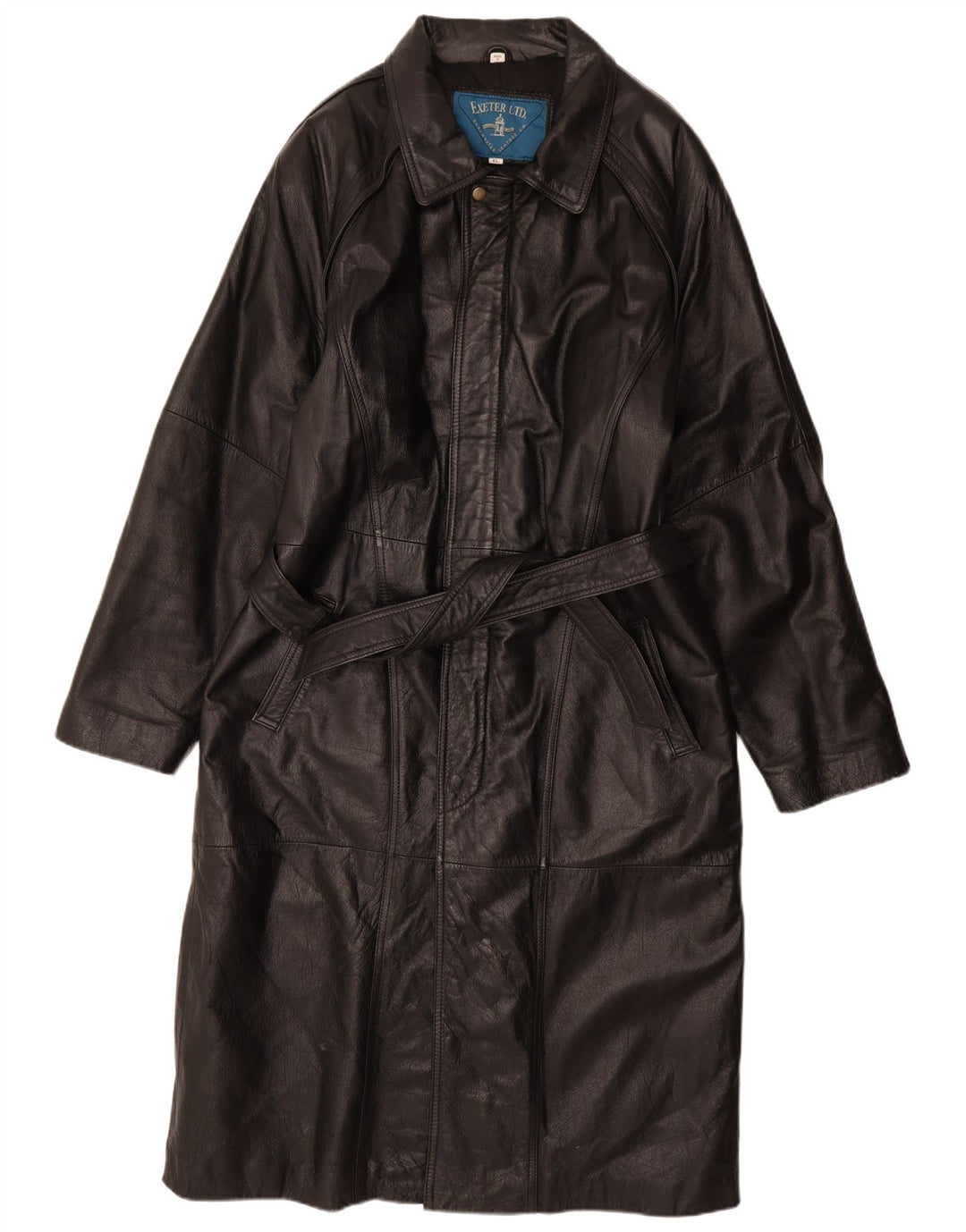 manteau en cuir homme vintage UK 42 XL Cuir noir