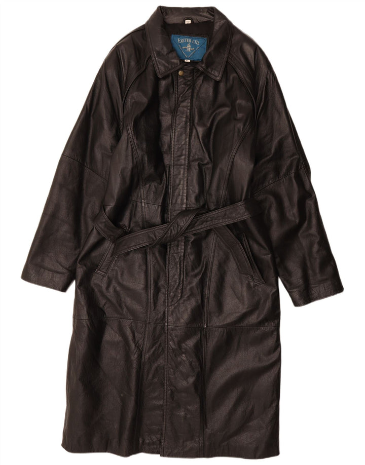 manteau en cuir homme vintage UK 42 XL Cuir noir
