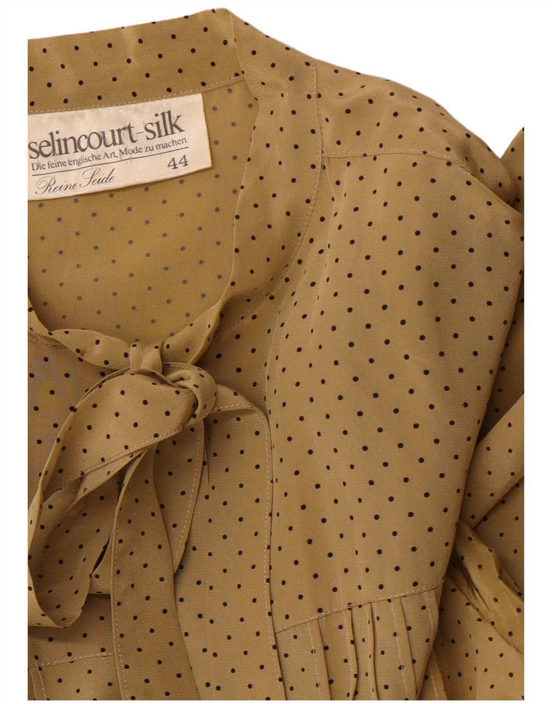 VINTAGE Femme Front Tie Manches Longues Maxi Robe EU 44 XL Marron Taché