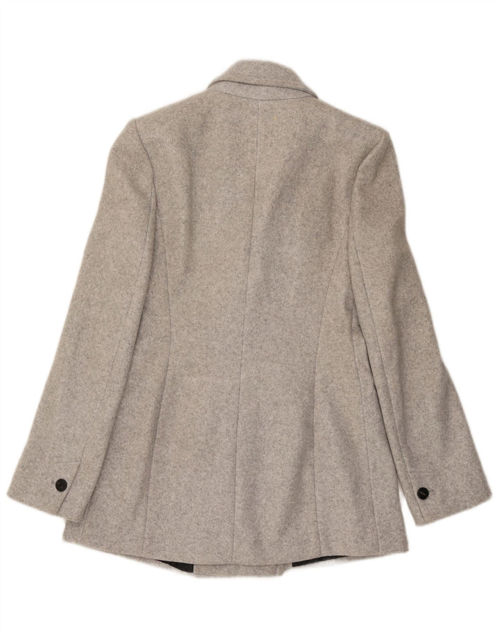 Zara Veste Blazer Double Boutonnage Femme UK 10 Petit Gris Polyester