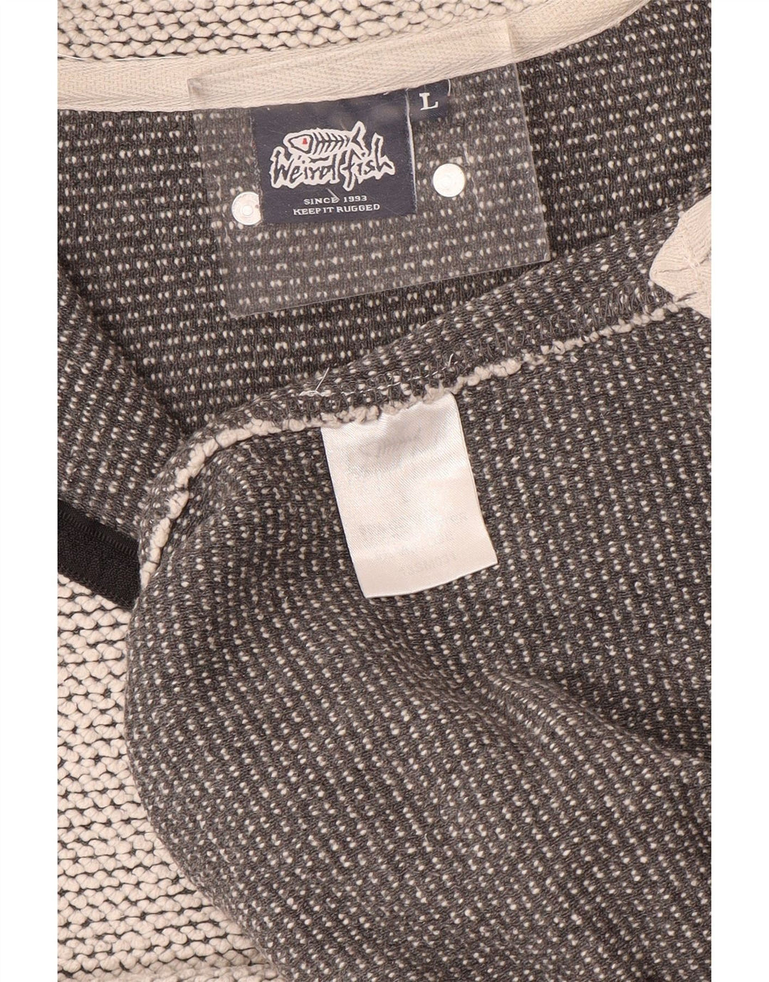WEIRD FISH Sweat-shirt à col zippé pour homme en coton gris Taille L