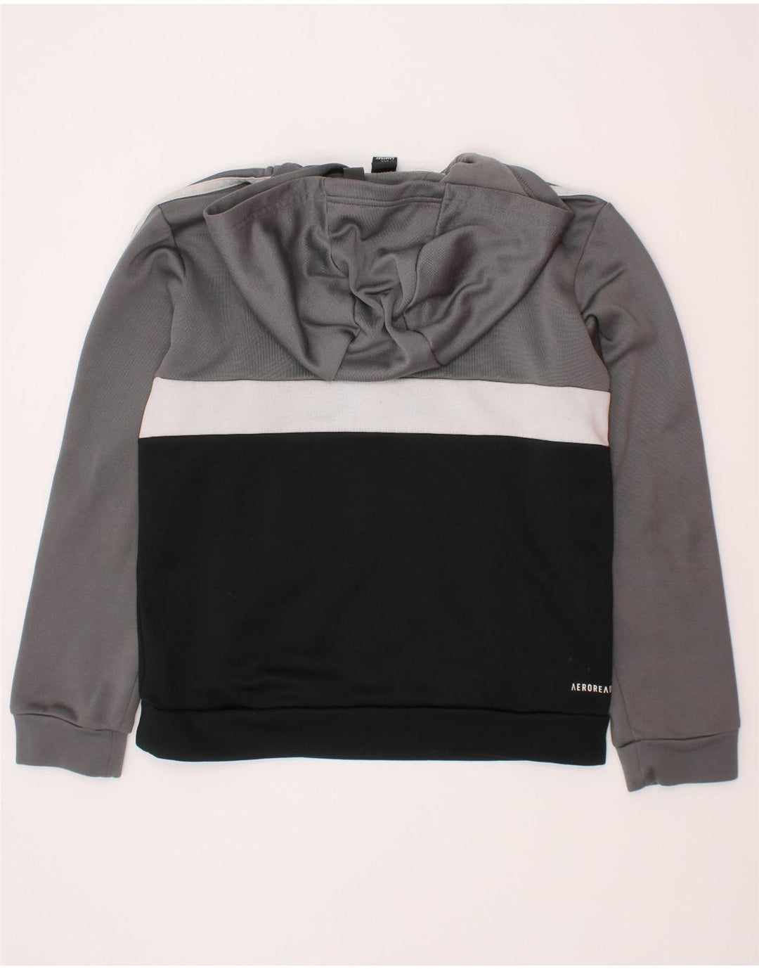 Adidas Pull à capuche garçon 9-10 ans Gris Colorblock Polyester