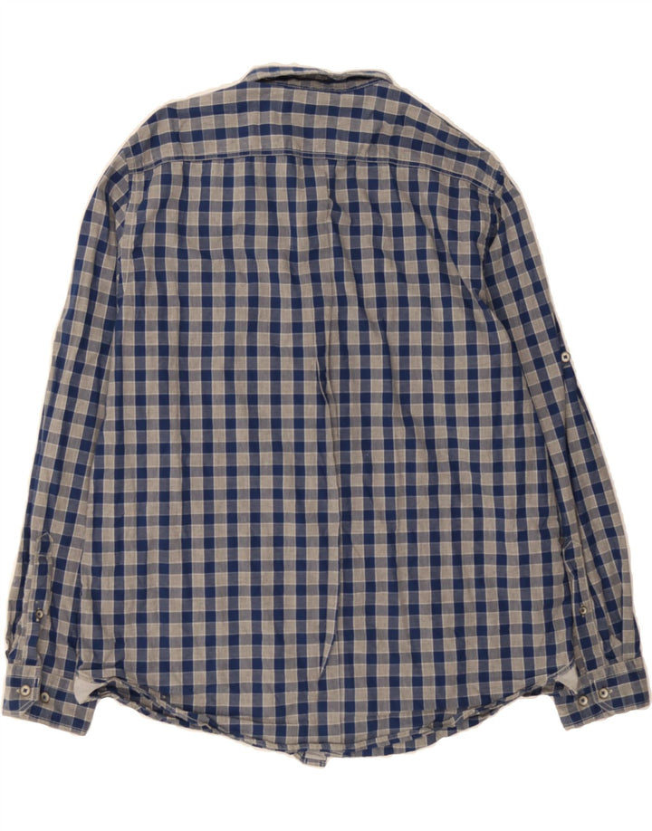DKNY Mens Military Shirt XL Navy Blue Gingham Cotton Vintage Dkny and Second-Hand Dkny from Messina Hembry 