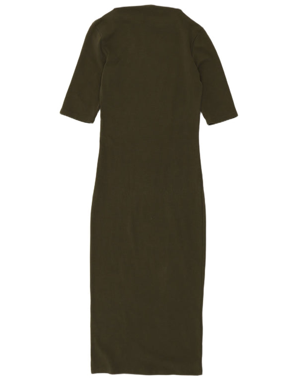 Zara Robe Maxi Femme UK 8 Petit Kaki