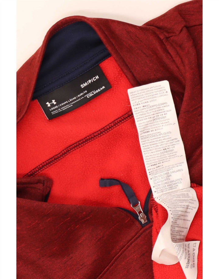 Under Armour Cold Gear Sweat-shirt à col zippé pour homme Petit bordeaux moucheté